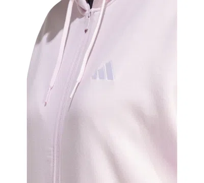 Adidas Originals Women's 3-stripe Fleece Full Zip Hoodie In Pink