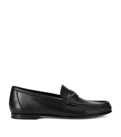 Chloé Chain-detail Loafers In Black