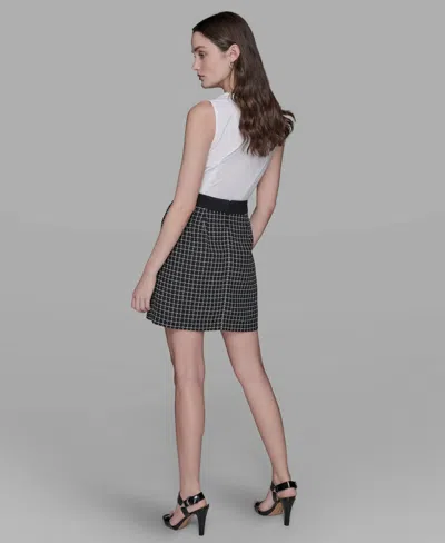 Karl Lagerfeld Women's Textured Grid Miniskirt In Multi