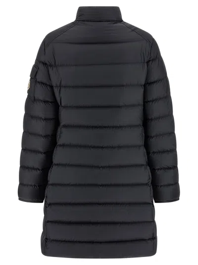 Moncler Puffer Jacket Long High Collar In Black