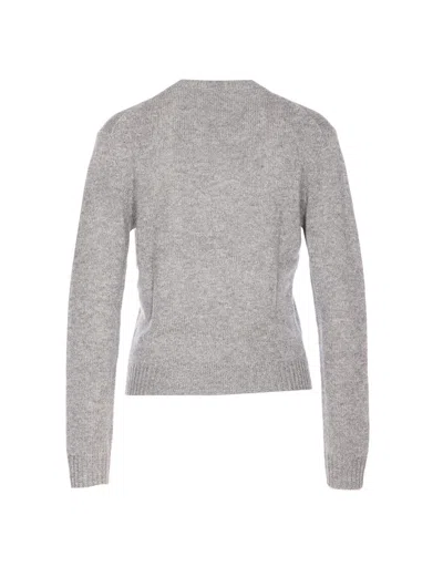 Allude Crew-neck Cashmere Sweater In Gray