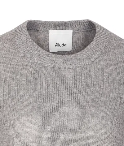 Allude Crew-neck Cashmere Sweater In Gray
