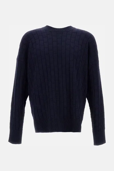 Plan C Ribbed-knit Wool Sweater In Blue