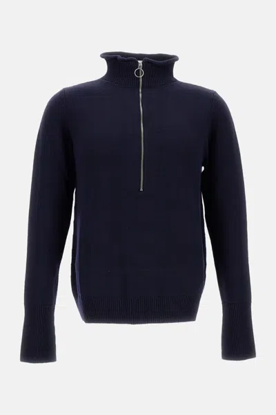 Plan C Half-zip Fastening Sweater In Blue