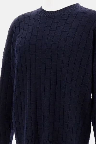 Plan C Ribbed-knit Wool Sweater In Blue