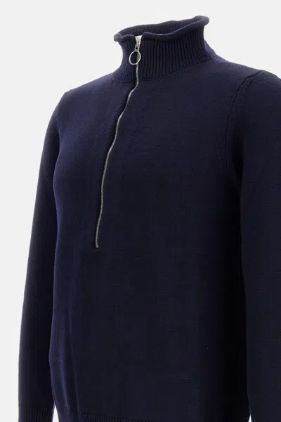 Plan C Half-zip Fastening Sweater In Blue