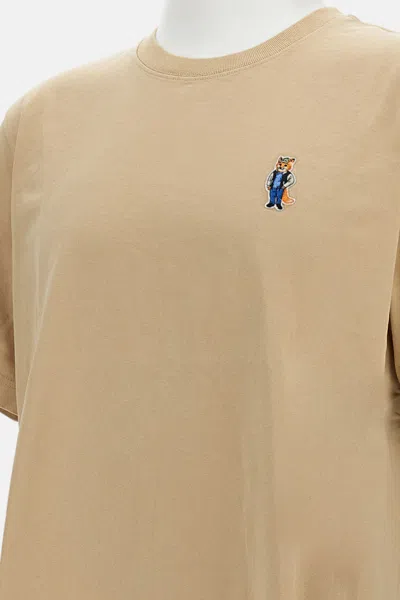 Maison Kitsuné Crew Neck Short Sleeve Relaxed Fit T-shirt In Neutral