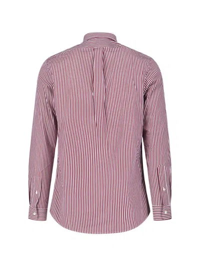Polo Ralph Lauren Striped Long Sleeve Sport Shirt In Red