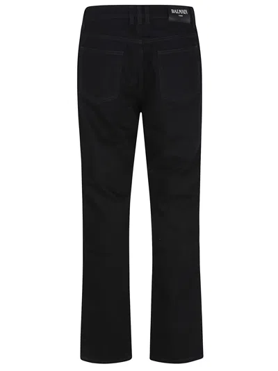 Balmain Vintage Black Denim Pants With Classic Five-pocket Design