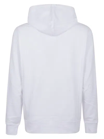 Balmain Stamped Cotton Hoodie Pocket In White