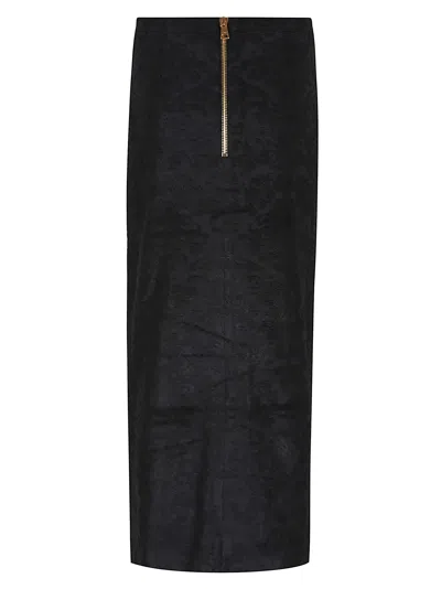 Balmain Jacquard-pattern Skirt In Black