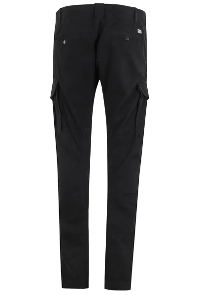 C.p. Company C.p.company Diagonal Raised Fleece Cargo Sweatpants In Black