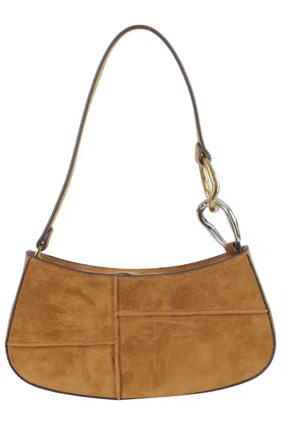 Staud Ollie Suede Shoulder Bag In Brown