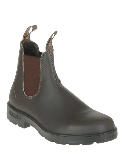 Blundstone Brown Leather Beatle Ankle Boots In Black