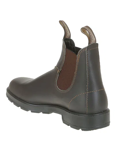 Blundstone Brown Leather Beatle Ankle Boots In Black