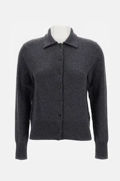 Lisa Yang Button Front Cardigan In Gray