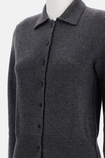 Lisa Yang Button Front Cardigan In Gray