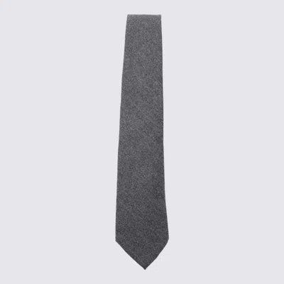 Canali Grey Wool Tie In Gray