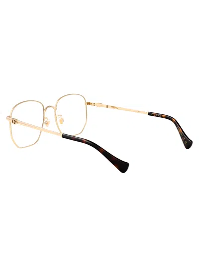 Gucci Gold Gold Transparent Acetate Glasses In Gold