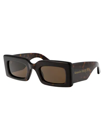 Alexander Mcqueen Mcqueen 50mm Rectangular Sunglasses In Brown