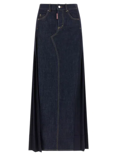 Dsquared2 Stitched Skirt With Pockets And Loops In Black
