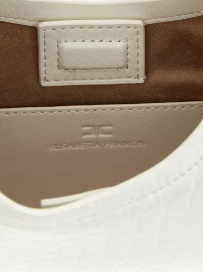 Elisabetta Franchi Logo-plaque Shoulder Bag In White