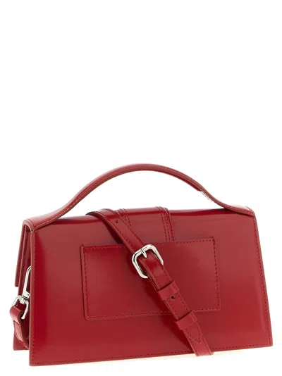 Jacquemus Rectangular Smooth Top Handle Shoulder Bag In Red