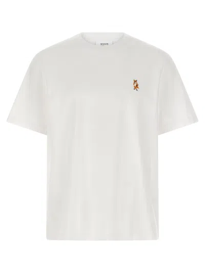 Maison Kitsuné Maison Kitsune Fox Head Patch T Shirt White In White