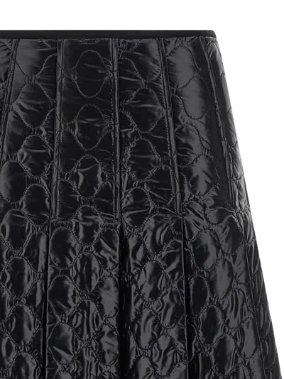 Moncler Black Padded Midi Skirt In Black