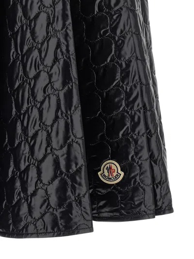 Moncler Black Padded Midi Skirt In Black