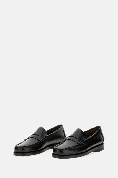 Sebago Bordeaux Pull-on Loafers In Leather Man In Black