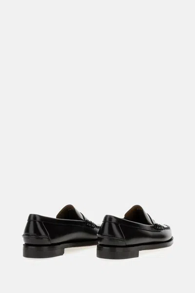 Sebago Bordeaux Pull-on Loafers In Leather Man In Black