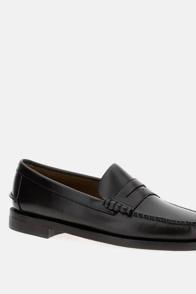 Sebago Bordeaux Pull-on Loafers In Leather Man In Black