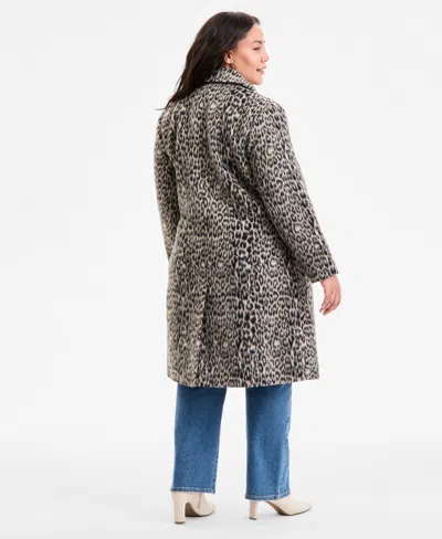 Bcbgmaxazria Plus Size Single-breasted Coat In Gray