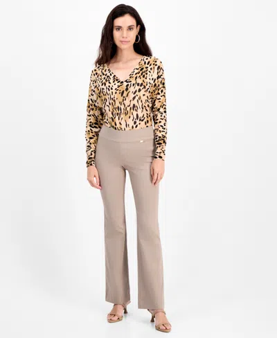 Inc International Concepts Petite Mid-rise Bootcut Pants, Petite & Petite Short, Created For Macy's In Neutral