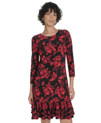 Tommy Hilfiger Women's 3/4-sleeve Jersey Shift Dress In Multi