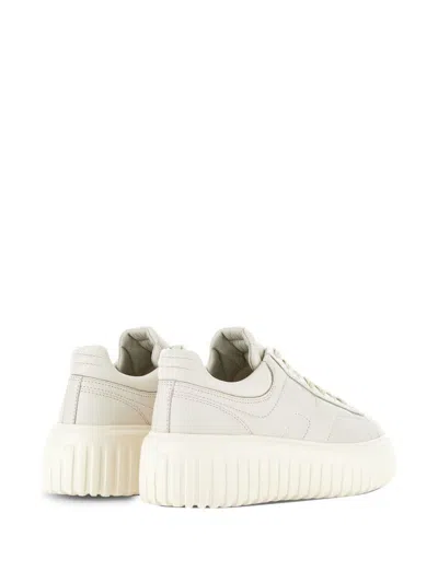 Hogan Logo-embroidered Low-top Sneakers In Neutral