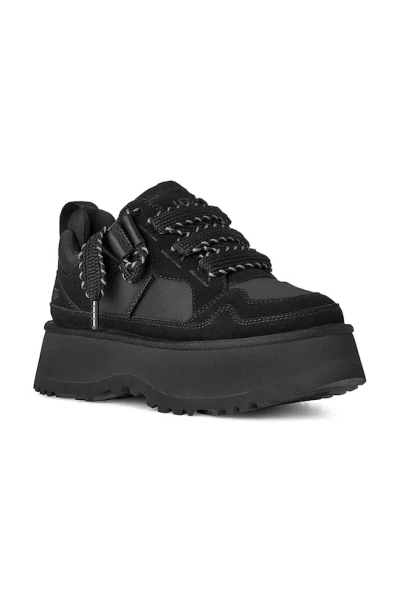 Ugg Chunky Platform Sneakers With Suede And Recycled Materials In Black