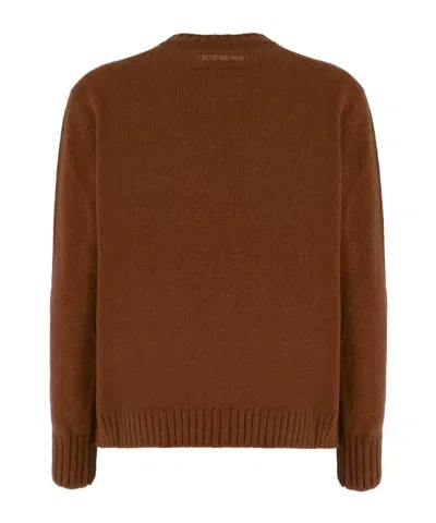 Iceberg Snoopy-motif Wool-alpaca Blend Sweater In Brown