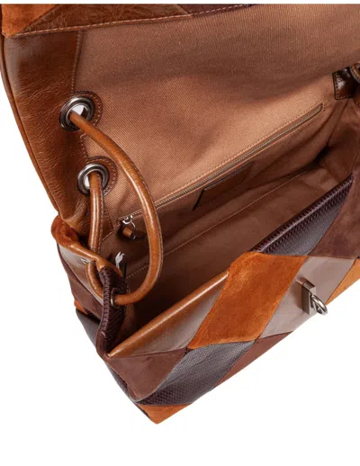 Marc Jacobs The Large Dual Leather Shoulder Bag With Diamond Pattern In Brown