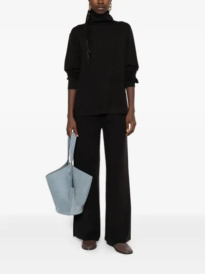 P.a.r.o.s.h Straight Hem Trousers In Black