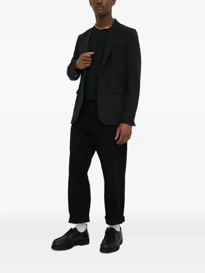 Bruuns Bazaar Buttoned Notched-lapels Blazer In Black