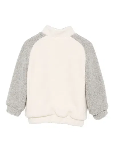 Eleventy Panelled Teddy Jacket In Neutral