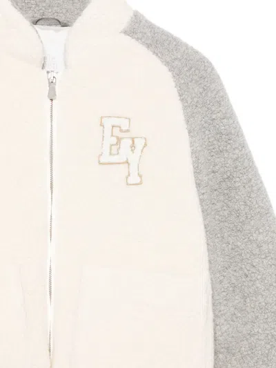 Eleventy Panelled Teddy Jacket In Neutral