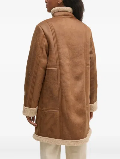 Hoss Intropia Button-fastening Fleece-lined Jacket In Brown