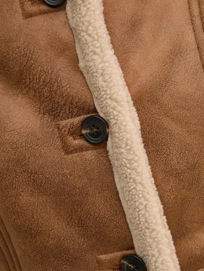 Hoss Intropia Button-fastening Fleece-lined Jacket In Brown