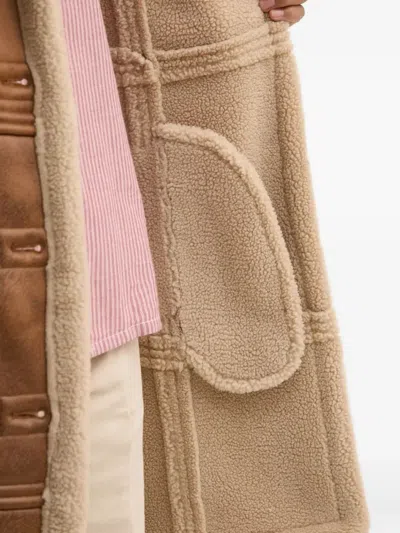 Hoss Intropia Button-fastening Fleece-lined Jacket In Brown