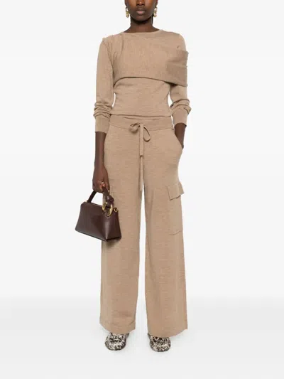 P.a.r.o.s.h Draped-shoulder Sweater In Neutral