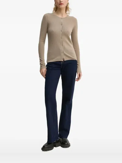 Marc O'polo Button-front Ribbed Cardigan In Neutral