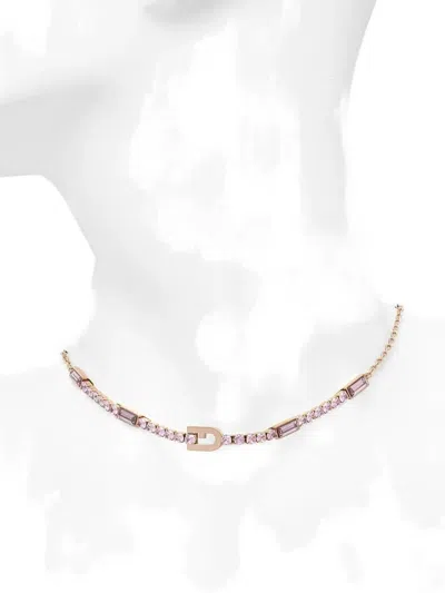 Furla Embellished Chain Necklace In Gold